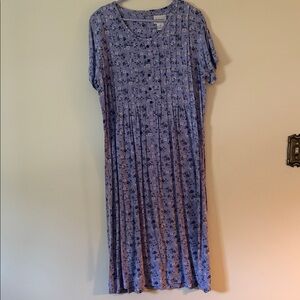 Christopher & Banks Purple Floral Midi Dress